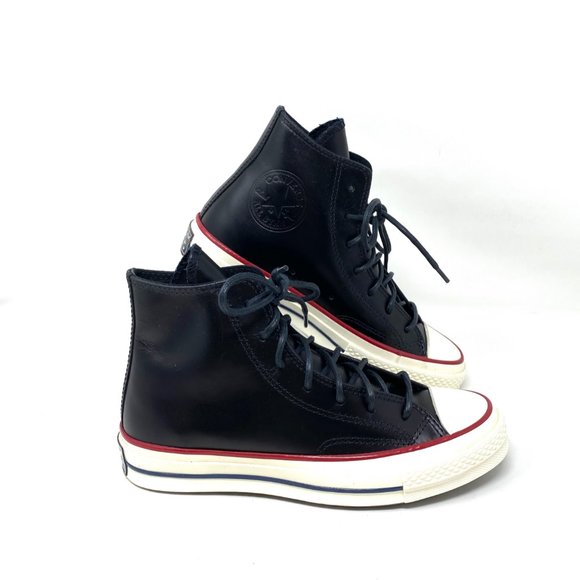 Converse Women's Size 170093C CHUCK 70 Premium Leather Black High Top Sneakers - Picture 4 of 8